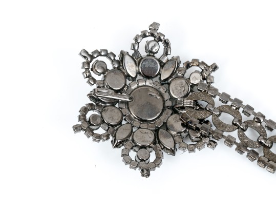 Fabulous Vintage Metal And Rhinestone Adjustable Belt