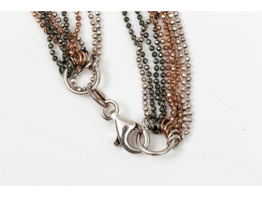 Group Of Sterling Silver Necklaces And Single Earrings With Chanel Earring