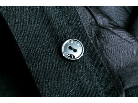 Chanel Handsome Black Wool Pants, Size 44