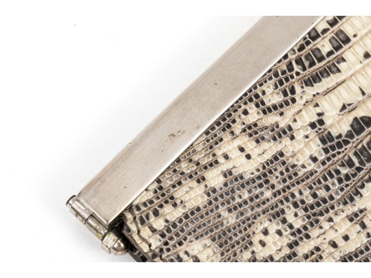 Giorgio Armani Lovely Brown And Tan Leather And Crocodile Clutch