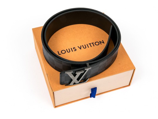 Louis Vuitton Handsome Damier Ebene Black Belt, 90/35, With Box