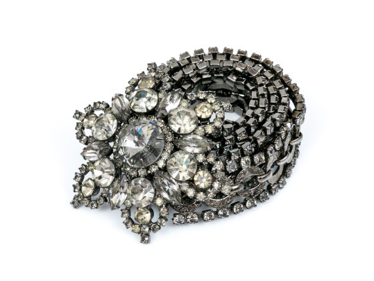 Fabulous Vintage Metal And Rhinestone Adjustable Belt