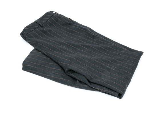 Dark Striped, Wide Leg Pants By Akris, Size 14