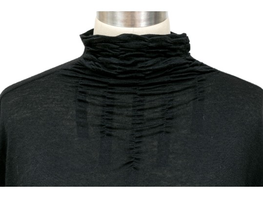 Akris Black Cashmere Long Sleeve Shirt, Size 14, Retail Approximately $880