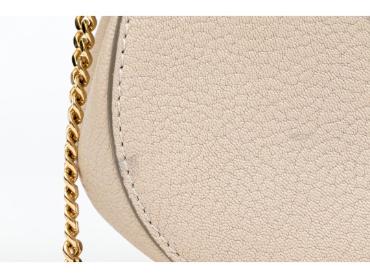 Chloe Chic Small Ivory Leather Flap Shoulder Bag, Chain Strap