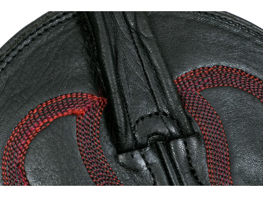 Panhandle Slim Fabulous Black Leather Cowboy Boots With Red Snake Patterning, Size 6