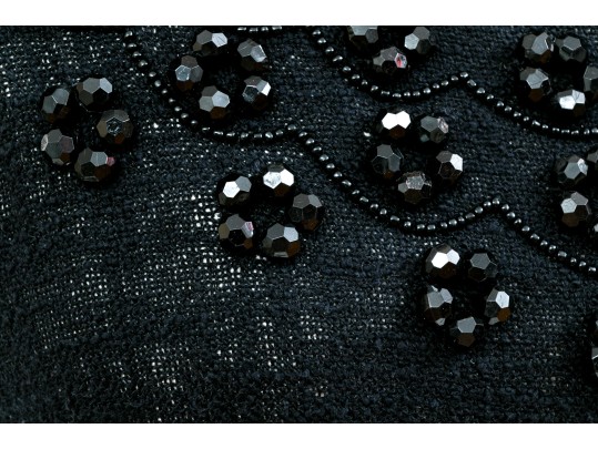 Milly Beautiful Black And Ivory Bedazzled Tank Sheath, Size 4