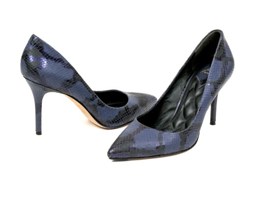 Brian Atwood Unique Blue Python Patterned Pumps, Size 38 1/2