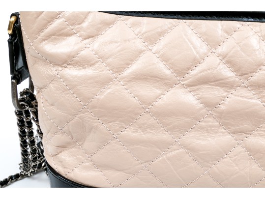 Chanel Striking Black And Tan Leather Gabrielle Hobo Bag