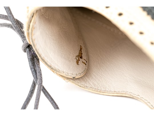 Chanel Classic Black And Tan Leather Wing Tip Saddle Shoes, Size 36 1/2