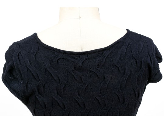 Milly Striking Navy Blue Tank Dress, Belt Decoration, Size Small