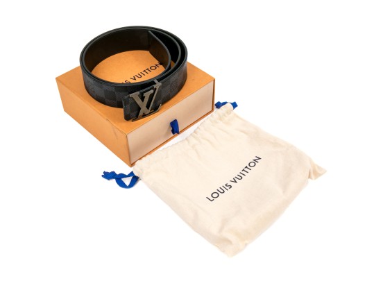 Louis Vuitton Handsome Damier Ebene Black Belt, 90/35, With Box