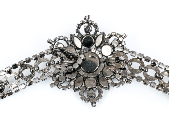 Fabulous Vintage Metal And Rhinestone Adjustable Belt