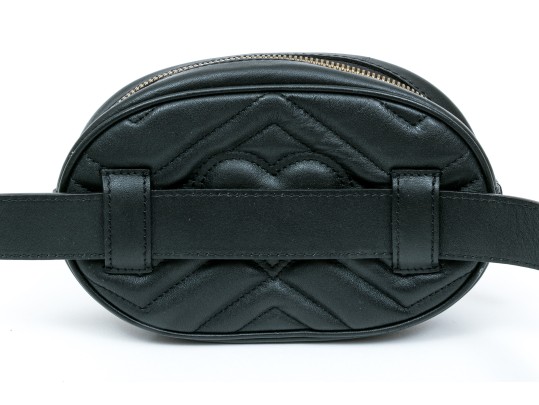 Gucci Striking Black Quilted Leather Marmot Belt Bag