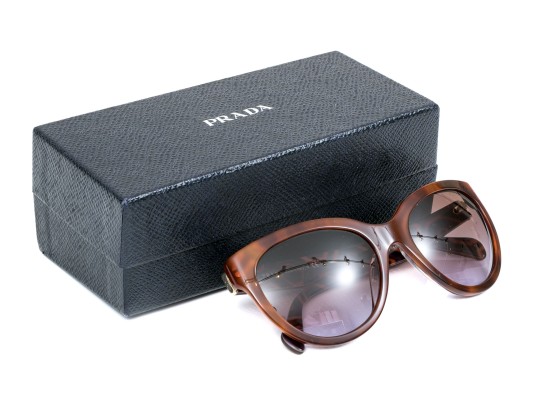 Prada Fabulous Brown Acrylic Tortoiseshell Sunglasses