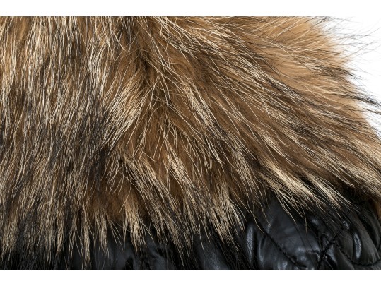 Moncler Beautiful Black Quilted Down Parka, Belted With Hood