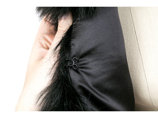 Ramy Brook Stunning Black Faux Fur Sweater Jacket, Size XS