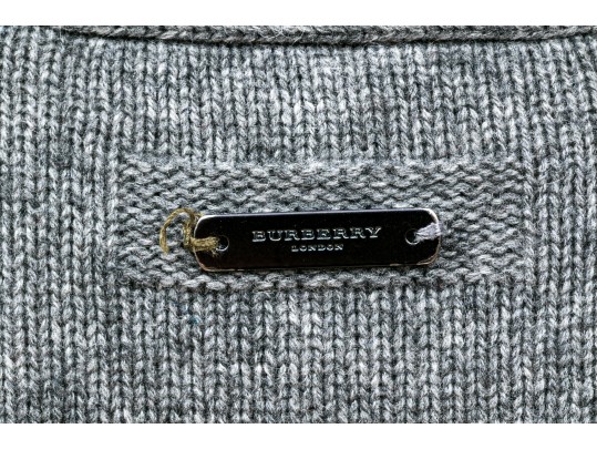 Burberry Classic Grey Cashmere Sweater, Size Large