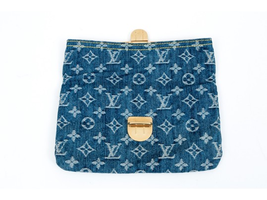 Louis Vuitton Fabulous Denim Logo And Suede Lined Bag