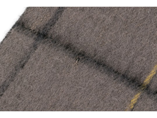 Christian Dior Classic Black And Tan Merino Wool Reversible Plaid 50