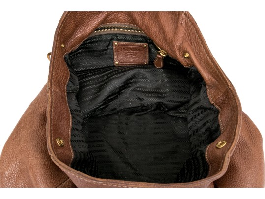 Prada Wonderful Brown Deerskin Hobo Bag