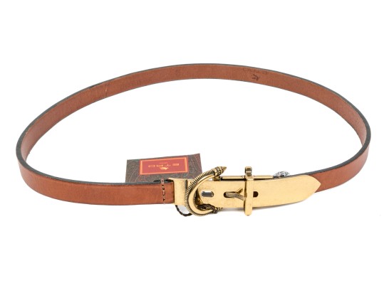 Etro Lovely Pair Of Two Narrow Belts, Leather And Snakeskin Grains