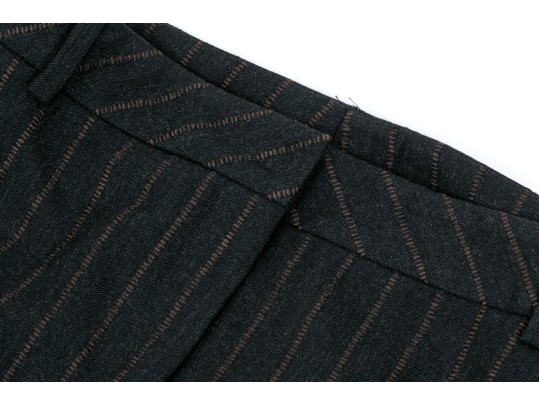 Dark Striped, Wide Leg Pants By Akris, Size 14