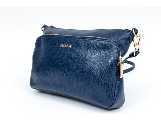 Lot Of Blue Leather Furla And Black Leather Rag & Bone Shoulder Bags