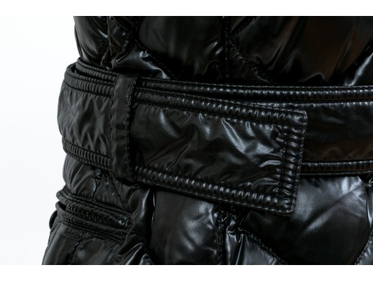 Moncler Beautiful Black Quilted Down Parka, Belted With Hood