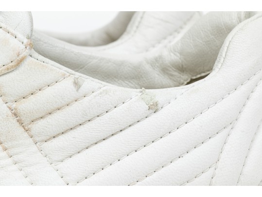 Prada Breezy White Leather Quilted Sneakers, Size 36 1/2