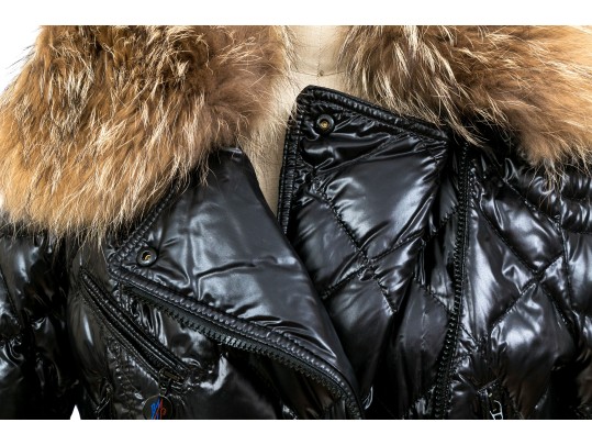 Moncler Beautiful Black Quilted Down Parka, Belted With Hood