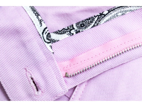 Etro Unique Lavender Purple Eyelet Bell Bottom Jeans, Size 26, $1170 Retail