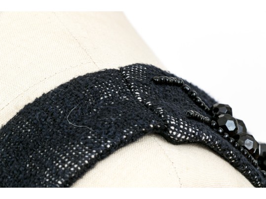 Milly Beautiful Black And Ivory Bedazzled Tank Sheath, Size 4