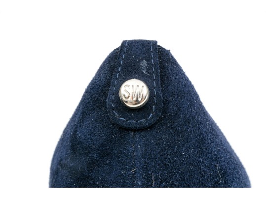 Stuart Weitzman Beautiful Blue Suede Platform Cork Wedge, Size 8 M