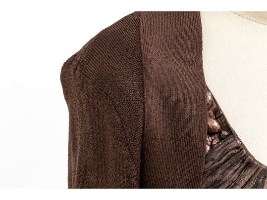 Carmen Marc Valvo Bedazzled Tank Sheath, Matching Bolero Jacket, Size S