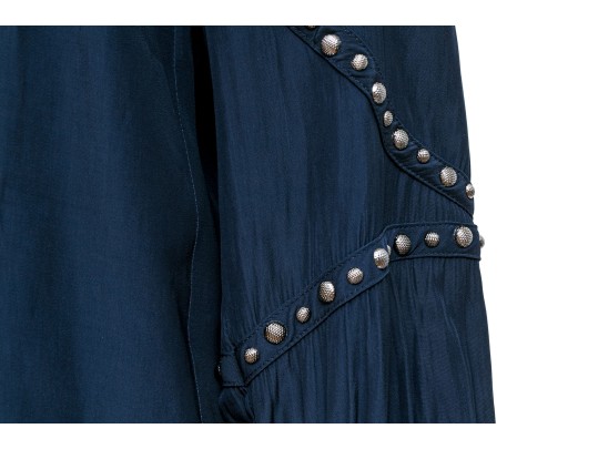 Ramy Brook Striking Navy Blue Studded Blouse, Size XS