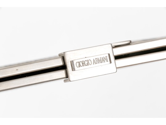 Giorgio Armani Lovely Brown And Tan Leather And Crocodile Clutch