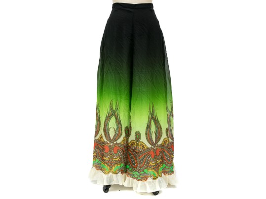 Etro Striking Black And Green Ombre Maxi Skirt, Size 40, $1200 Retail