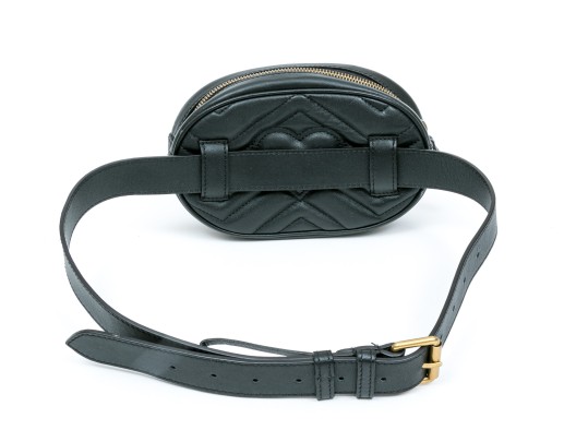 Gucci Striking Black Quilted Leather Marmot Belt Bag