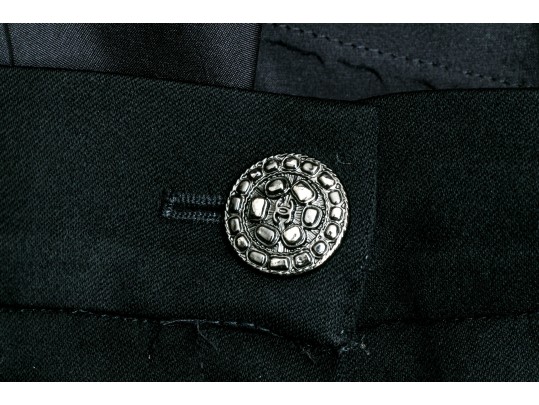 Chanel Handsome Black Wool Pants, Size 44