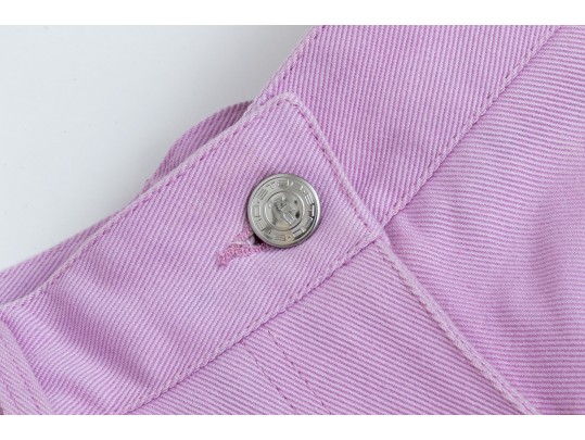 Etro Unique Lavender Purple Eyelet Bell Bottom Jeans, Size 26, $1170 Retail