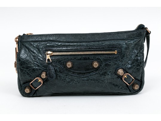 Balenciaga Handsome Blue Leather Shoulder Bag