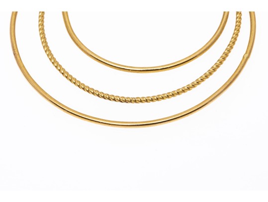 18K Italian Graduated Pendant Hoop Clip-On Earrings