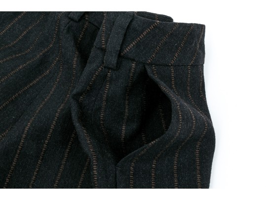 Dark Striped, Wide Leg Pants By Akris, Size 14