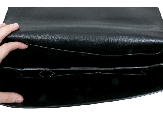 Louis Vuitton Handsome Black Leather Briefcase