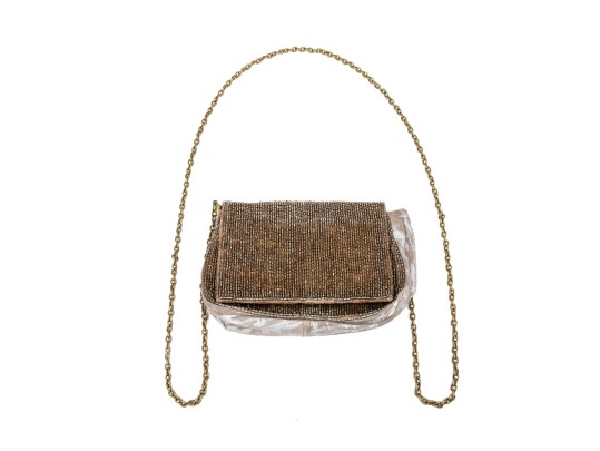 Deepa Gurnani For Trina Turk Beautiful Burnout Leather Clutch/shoulder Bag