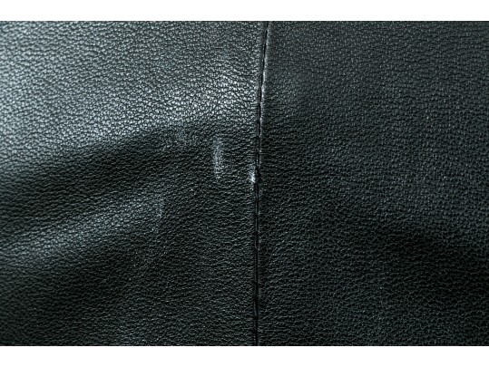 Tory Burch Beautiful Black Leather Ruffled Button Front Leather Jacket, Size 6