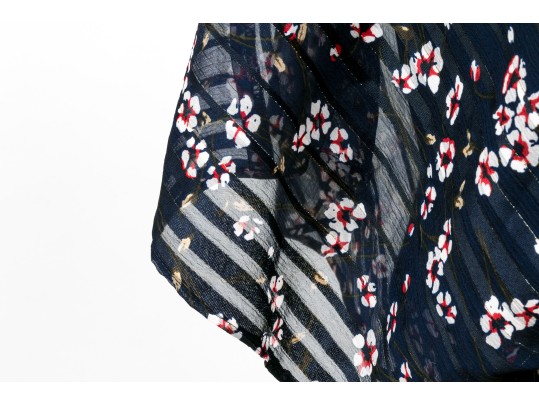 Ralph Lauren Blue Chiffon Floral Dress, Size 6