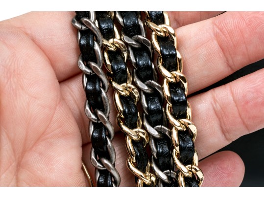 Chanel Striking Black And Tan Leather Gabrielle Hobo Bag