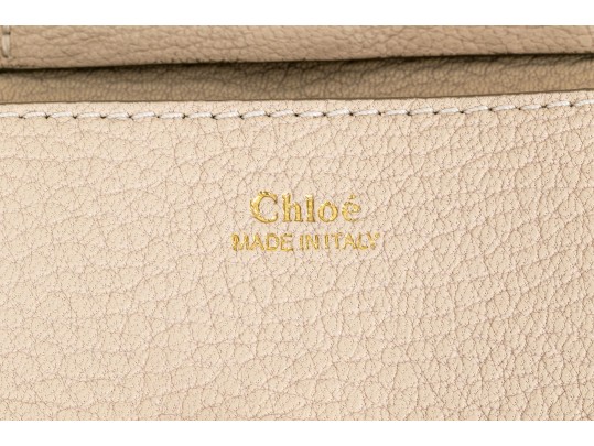 Chloe Chic Small Ivory Leather Flap Shoulder Bag, Chain Strap